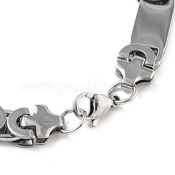 Комплект из ожерелья и браслетов из прямоугольной цепи из нержавеющей стали 201 с защитой от потускнения SJEW-G083-07P