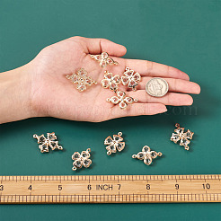 合金クリスタルラインストーンリンクコネクター  混合図形  ライトゴールド  31x23mm  穴：1.5~2mm  60個/箱&nbsp;PALLOY-TA0002-25LG