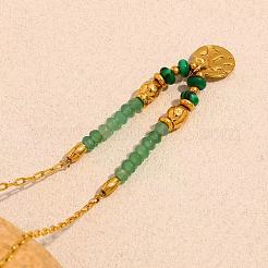 Женские бусины с подвеской-диском из нержавеющей стали HX3961