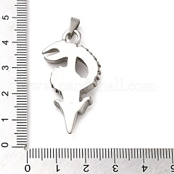 304ステンレスペンダント  ドラゴンチャーム  アンティークシルバー  41x21.5x6mm  穴：7x4mm&nbsp;STAS-Q317-03AS