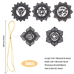 Tapis de tasse de symbole d'énergie de méditation bohème en bois&nbsp;DJEW-WH0034-65A