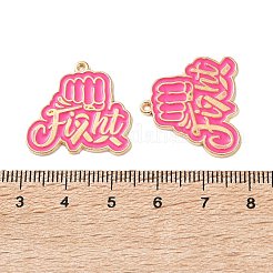 Подвески из цинкового сплава с эмалевой лентой для повышения осведомленности о раке груди ENAM-I079-02G-08