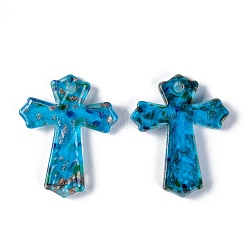 Ручной золотой песок Lampwork большие кулоны LAMP-S098-2-B