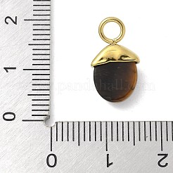 Подвески из натурального тигрового глаза из нержавеющей стали 304&nbsp;STAS-L277-07G-01