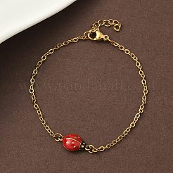 Браслеты из нержавеющей стали 304 с эмалированными звеньями BJEW-K226-17A-G