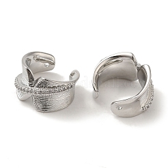 Серьги-манжеты из латуни с микропаве и прозрачным циркониевым покрытием для женщин EJEW-P280-02P