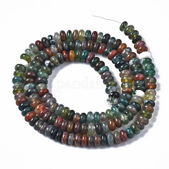 天然石インディアン瑪瑙ビーズ連売り  ロンデル  4~5x2mm  穴：0.8mm  約163~169個/連  14.96~15.35インチ（38~39cm）&nbsp;G-S366-093