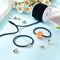 Круглый нейлоновый эластичный шнур длиной 5 м с 100 золотыми пластиковыми бусинами.&nbsp;DIY-TA0011-37