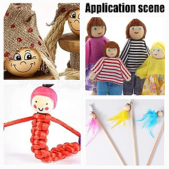 120шт 6 стиля печатных деревянных европейских бусин WOOD-AR0001-39