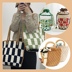 6pcs 6 style pu cuir tricot crochet sacs ongles fond shaper pad&nbsp;DIY-PH0009-51