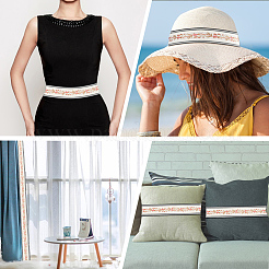 5 ярд полиэстеровых лент с вышивкой в этническом стиле и цветочным узором&nbsp;OCOR-GF0005-51A