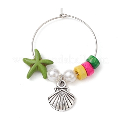 Подвески для бокалов из натуральной ракушки AJEW-TA00021