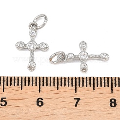 Латунные микропаве прозрачные кубические циркониевые подвески&nbsp;KK-G549-15B-P