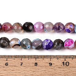 Нити окрашенных и нагретых натуральных агатовых бус с огненным кракелюром&nbsp;G-N359-01A-01