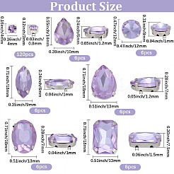156 pièces 7 styles cousus sur strass&nbsp;DIY-SP0007-30G