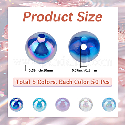 5 цвет прозрачных акриловых бусин&nbsp;MACR-PA0001-03C-01