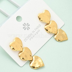 Ионное покрытие (ip) 304 нержавеющая сталь серьги-гвоздики в форме сердца для женщин EJEW-A118-05G