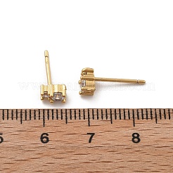 Серьги-гвоздики из циркония&nbsp;EJEW-R016-01G-02