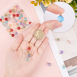 60шт 6 цвета двухцветные прозрачные стеклянные подвески GLAA-SC0001-68