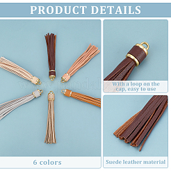 12 шт. 6 цвета искусственная кожа кисточка большие подвески украшения FIND-PH0024-17