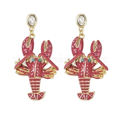 Rhinestone сплава болтающийся серьги&nbsp;LS-EJEW-P317-01G