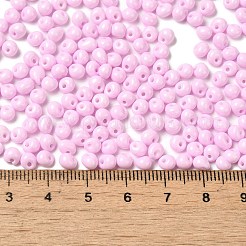 不透明ベーキングペイントガラスシードビーズ6/0個  ティアドロップ  パールピンク  4.5~5x4x3~3.5mm  穴：0.9mm  約125個/10g&nbsp;X1-SEED-M012-02A-32
