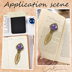 Lesezeichen aus natürlichem Amethyst und Legierung&nbsp;OFST-WH20002-01D