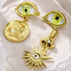 Серьги-гвоздики из сплава и смолы&nbsp;LS-EJEW-M075-03G