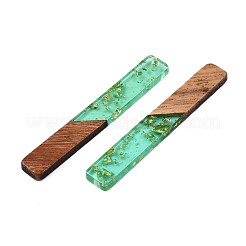 Большие подвески из прозрачной смолы и орехового дерева&nbsp;RESI-N025-034-A02