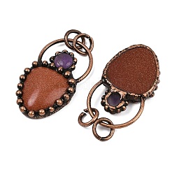 Подвески из натуральных и синтетических смешанных драгоценных камней и натурального аметиста&nbsp;G-Z101-06R