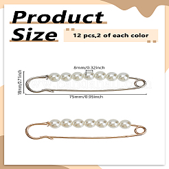 12 шт. 2-х цветные железные булавки для килта&nbsp;JEWB-LP0002-02