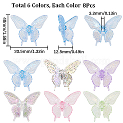 40 шт. 5-цветные радужные переливающиеся прозрачные акриловые бусины с УФ-покрытием OACR-SC0001-19