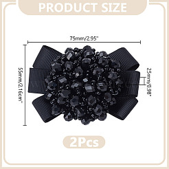 Украшение для обуви из цветочного полиэстера и кристаллов FIND-WH0433-25