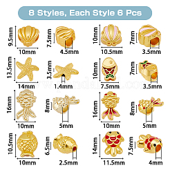 48шт 8 стиля сплава европейские бусины FIND-DC0002-35
