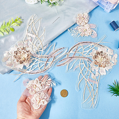 Цветочное кружево вышивка шитье аппликации из волокон&nbsp;DIY-WH20011-90C