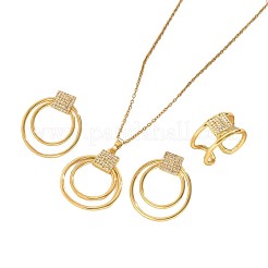 Комплекты из квадратных и кольцевых подвесок из нержавеющей стали 304 с кристаллами и стразами FS-WGD6262-01