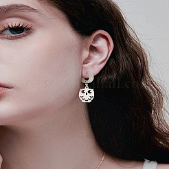 4 шт. фурнитура для сережек-колец Huggie Hoop из нержавеющей стали 201&nbsp;STAS-LP0005-51P