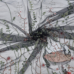 2 ярд сетчатой вышитой кружевной отделки&nbsp;OCOR-GF0001-92B