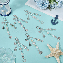 Наборы для самостоятельного изготовления стеклянных жемчужных бусин и подвесок в виде морских животных&nbsp;DIY-SC0030-83