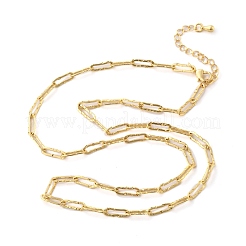 Латунные текстурированные цепочки-скрепки для женщин и мужчин NJEW-F337-02G-02
