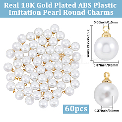 60 шт. подвески из АБС-пластика с имитацией жемчуга&nbsp;KK-BBC0023-53