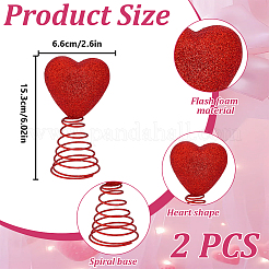 Рождественское украшение из ПВХ в виде сердца на верхушке дерева с пружиной&nbsp;AJEW-WH0070-63