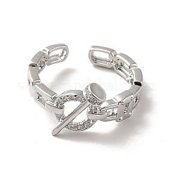 Klarer Zirkonia-Ring mit offenem Nagel-Manschettenring&nbsp;RJEW-C041-14P