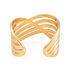 Открытое манжетное кольцо из нержавеющей стали 304 с вакуумным покрытием PVD RJEW-G316-08G