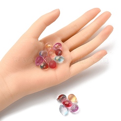 20 шт. 5 цвета двухцветные прозрачные окрашенные распылением стеклянные подвески&nbsp;GLAA-YW0001-92