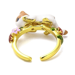 Латунные микро проложить манжеты кольца кубического циркония RJEW-D024-01G