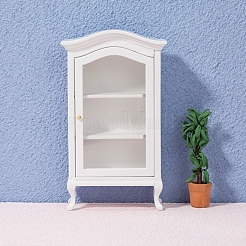 MDF ボード 収集用キャビネット ミニチュア装飾品  マイクロランドスケープドールハウスアクセサリー  小道具の装飾のふりをする  ホワイト  95x40x153mm&nbsp;PW-WGE9637-01