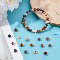 240 шт. 12-х цветные натуральные необработанные деревянные бусины&nbsp;WOOD-WR0001-17