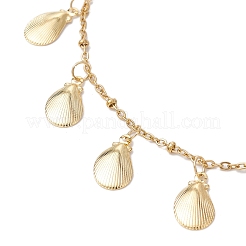 Летние пляжные браслеты на ногу из нержавеющей стали 304 в форме ракушки для женщин&nbsp;AJEW-AN00659