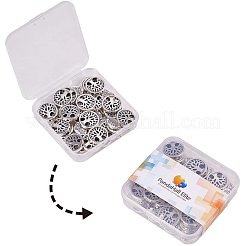 Сплавочные овальные бусины тибетского стиля  PH-TIBEB-G010-03AS